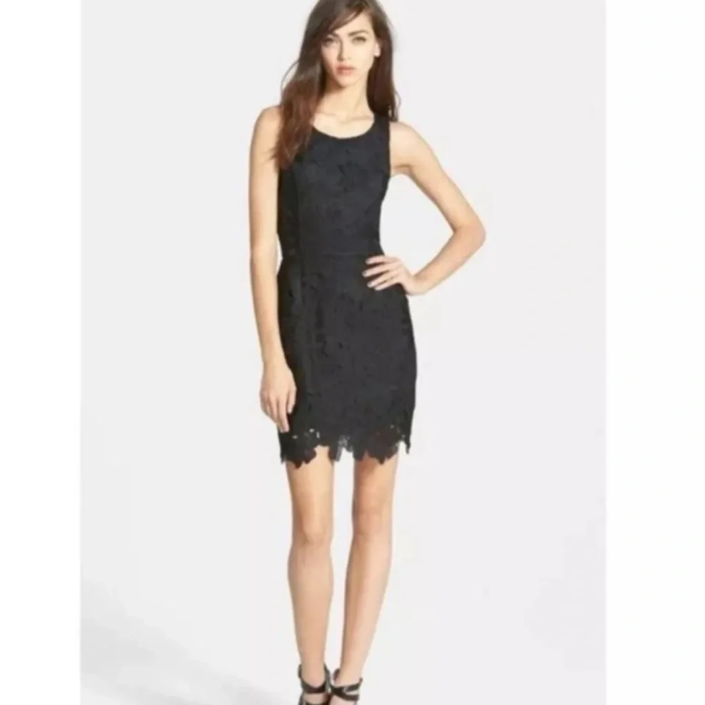 Lace Crochet ASTR The Black Label Women’s Black Sleeveless Midi Dress Medium - Picture 15 of 16